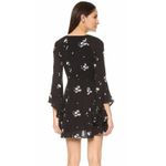 Free People  Jasmine‎ Embroidered Black Floral Bell Sleeve Mini Dress Size 6 Photo 1