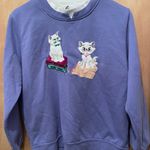 Bon Worth Women's size medium Purple Cat Book Theme Sweat Shirt Photo 0