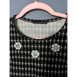 ZARA Black and White Work Dress Flowers with Blue detailing Corpcore Short Dress Photo 2