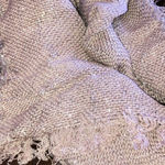 Pale Tan Silver Metallic Shimmer Boho Scarf Wrap Photo 3