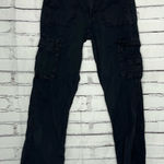 American Eagle  Baggy Cargo Pants Jogger Black Women’s 6 Utility Straight Leg Y2K Photo 0