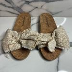 Lucky Brand Women's Cream Bow Cork Slide Floella Sandals Sz 6.5 Beachy Neutral Photo 1