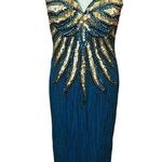 Alyce Paris Vtg Y2K Alyce Designs Long Formal Sequined Beaded Prom Homecoming Dress Sz M/L Photo 0