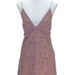 Free People Womens Dangerous Love Deep V Lace Mini Dress Purple Size 12 NEW Boho Photo 2