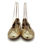 Sam Edelman Felicia Gold Glitter Ballet Slipper Flats Preppy Classic Size 7.5 Photo 8