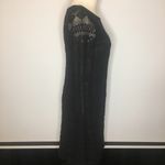 Sharagano  Black Pattern A-Line Lined Mid-Sleeve Dress 4 Photo 4