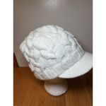 Adidas Hat Cap Fitted Womens White Cable Knit Visor Beanie Winter Acrylic Photo 1