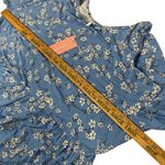 BISHUIGE Blue and White Ditsy Floral Print Dress Womens SZ 6XL Maxi Soft Photo 4