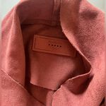 BLANK NYC  Faux Suede rust moto drape, diagonal Zip Sweater xs Photo 4