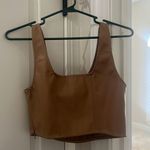 Faux Leather Crop Shirt medium Photo 5