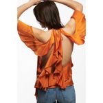 ZARA  Ruffle Satin Effect Tank Top Blouse Photo 8