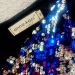 Anna Sui NWOT Anna Kaci midnight spaghetti strap sequin dress medium Photo 6
