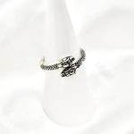 Silver Snake Ring – Etched Twin Serpent Design, Adjustable Reptile Jewelry Photo 1