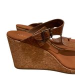 Ralph Lauren Lauren  Ayva Polo Tan Embossed Croc Wedge Sandals Womens Size 11 Photo 1