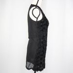 Black sleeveless floral mini dress with 3D flowers design Size XXS Photo 8
