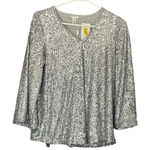 SPENSE SILVER SEQUIN TOP FLOWY SPARKLY SEQUIN WOMEN SIZE SMALL NWT Photo 0