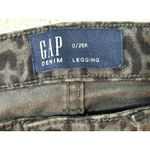 Gap DENIM CHEETAH PRINT BLACK AND GRAY LEGGING WOMEN SIZE 0 Photo 2