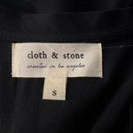 Cloth & Stone  Small Mini T-Shirt Dress Stretch Cap Sleeve V-Neck Hi-Low Black Photo 5