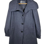 Guess  Womens Large Dark Gray Wool Blend Lined Collared Fitted Pea Coat Photo 0