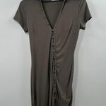 Urban Outfitters nola Collared Shirt Dress Dark Green Size Medium Photo 1