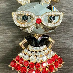 Crystal Rabbit Bunny Brooch Pin Gold Photo 0