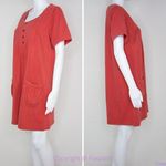 Roaman's red 100% cotton short sleeves dress with‎ pockets, size M Size M Photo 2