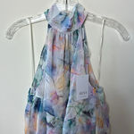 MISA Los Angeles MISA Womens Victorian Dress XS Waterfall High Low Event Halter Neck Abstract NEW Photo 8