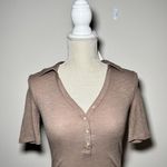 Madewell | Ribbed Short-Sleeve Polo Thong Bodysuit Photo 2