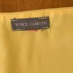 Vince Camuto Blouse 1X Yellow V-Neck Smocked Cuff Sheer Puffy Long Sleeves Photo 2
