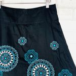 Heart soul Black Embroidered‎ Cotton Blend A-Line Skirt - Bohemian, Casual Size 3 Photo 2