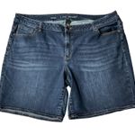 Lane Bryant High Rise Stretchy Cotton Blend Casual Bermuda Shorts Blue Size 26 Photo 0