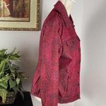 Live a Little  Jacket Women M Black And Red Denim Button Down Pocket Long Sleeve Photo 6