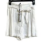 BCBGMAXAZRIA NWT Linen cotton Pleated Paper bag Shorts White Women's Size XS Photo 1