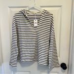 Marine layer  Women's Playa Hoodie Navy/Cream Stripe Size Medium Photo 1