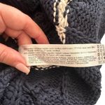 ZARA  Cable Knit V-Neck Striped Sweater Blue/White Medium Photo 3