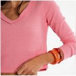 Free People NWOT We The Free Pink Crop Top with Long Sleeves, XL Photo 1