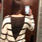 vintage savannah Striped Sweater W Sheer Back Cutout Photo 3