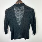 Wet Seal  Blazer M‎ Black Lace Crochet Open Front Floral Sheer Y2K Party Romantic Photo 7