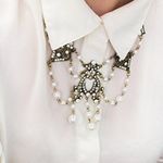 Victorian Vibes Antique Gold Elegance Bib Necklace and Earrings Set Photo 7
