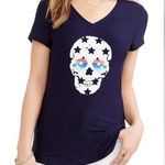 No Boundaries - Women’s Juniors Brushed V-Neck T-Shirt Skull w Sunglasses Size XL Photo 0
