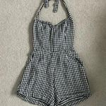 Reformation  Bette Jumpsuit Romper Black & White Gingham Linen Size 4 Photo 1