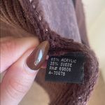 Vintage Leather & Knit Hooded Jacket Brown Size L Photo 6