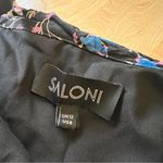 SALONI Silk Floral Ruffled Dress Off the Shoulder Size 8 Blue Photo 2