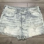 True Religion Scout Boyfriend High Rise Distressed Acid Trip Gray Jean Shorts 28 Photo 0