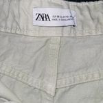 ZARA  Off-White Distressed High-Waisted Cut-Off Cotton Shorts Women’s Size 4 Photo 5