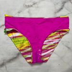Becca  Etc Awaken Side Tab Hipster Bikini Bottom Neon Stripe Pink Size 2X New Photo 2