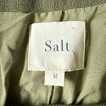 Roolee Salt Puff Sleeve Ramie Cotton Natural Snap Front Belted Modest Dress M Green Size M Photo 2