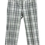 Express Design Crop Pants Womens Sz 0 White Black Plaid Classic Business Casual Photo 0