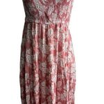Paper Moon Floral Pink Sleeveless Mid Dress M Orange Size M Photo 0