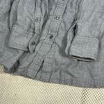 Gap Tiered Mini Shirt Dress Long Sleeve Button Down Casual Gray S Petite Photo 3